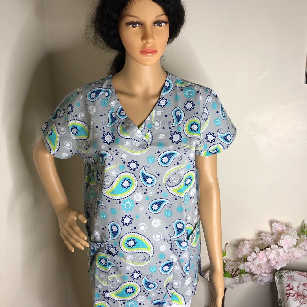 Gray Scrub Top